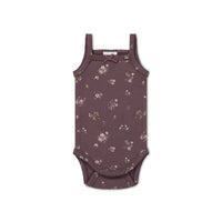 Organic Cotton Modal Bridget Singlet Bodysuit - Petite Fleur Childrens Bodysuit from Jamie Kay Australia