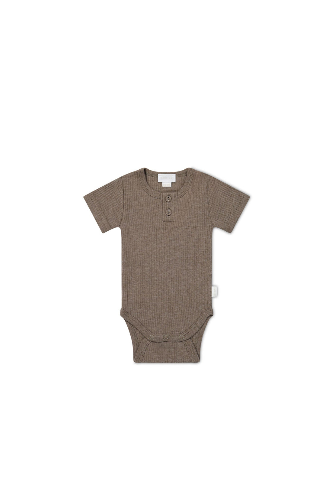 Organic Cotton Modal Darcy Rib Tee Bodysuit - Brownie Marle Childrens Bodysuit from Jamie Kay Australia