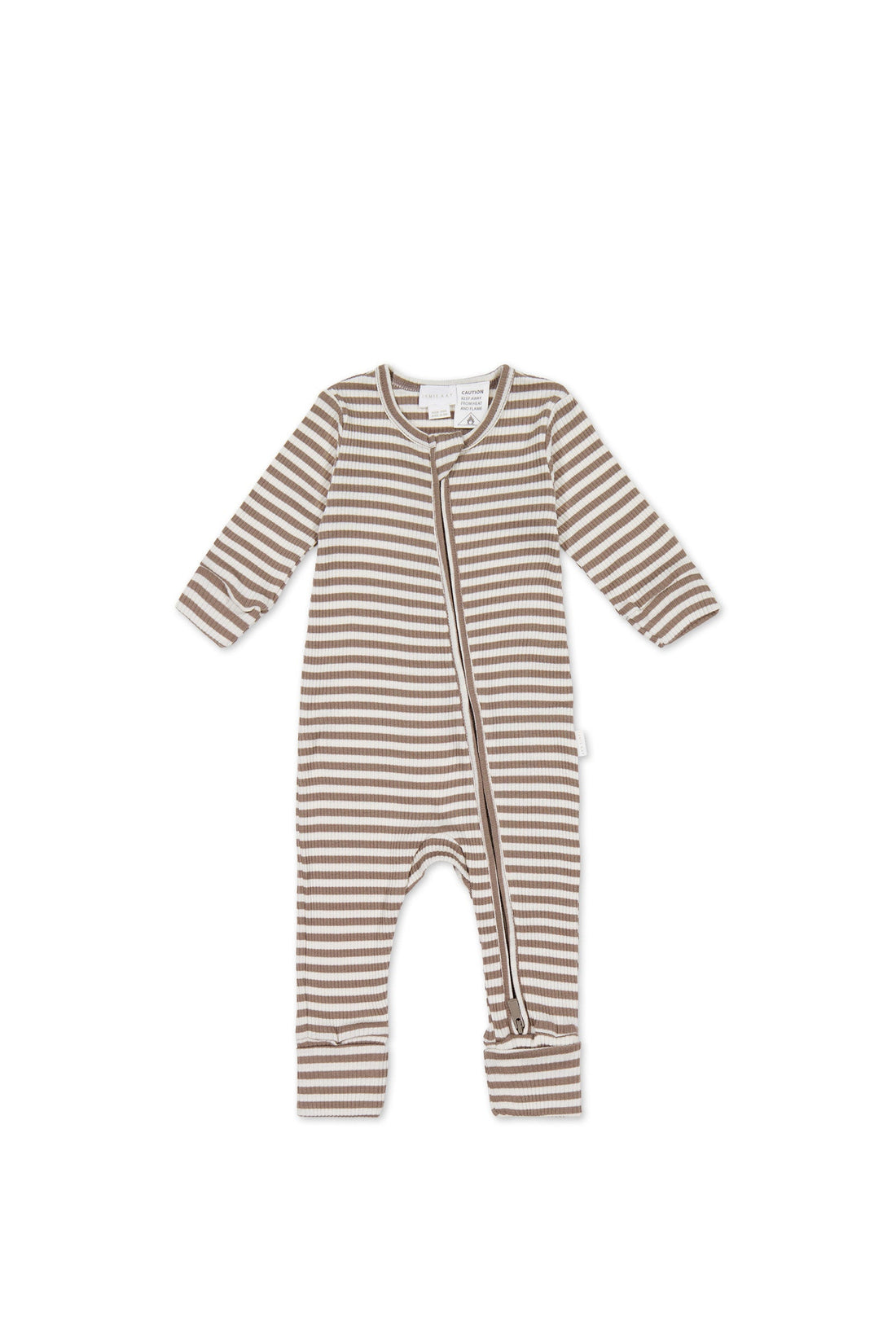 Organic Cotton Modal Gracelyn Onepiece - Narrow Stripe Tweed/Cloud Childrens Onepiece from Jamie Kay Australia