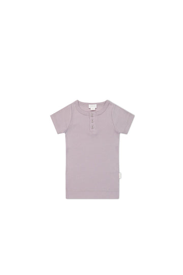 Organic Cotton Modal Henley Tee - Heather Haze Childrens Top from Jamie Kay Australia