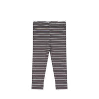 Organic Cotton Modal Everyday Legging - Daily Stripe Wolf/Cloud Childrens Legging from Jamie Kay Australia