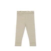 Organic Cotton Modal Everyday Legging - Narrow Stripe Balm/Cloud Childrens Legging from Jamie Kay Australia