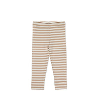 Organic Cotton Modal Everyday Legging - Narrow Stripe Baker/Cloud Childrens Legging from Jamie Kay Australia