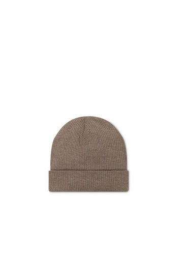 Organic Cotton Modal Lennon Beanie - Brownie Marle Childrens Hat from Jamie Kay Australia