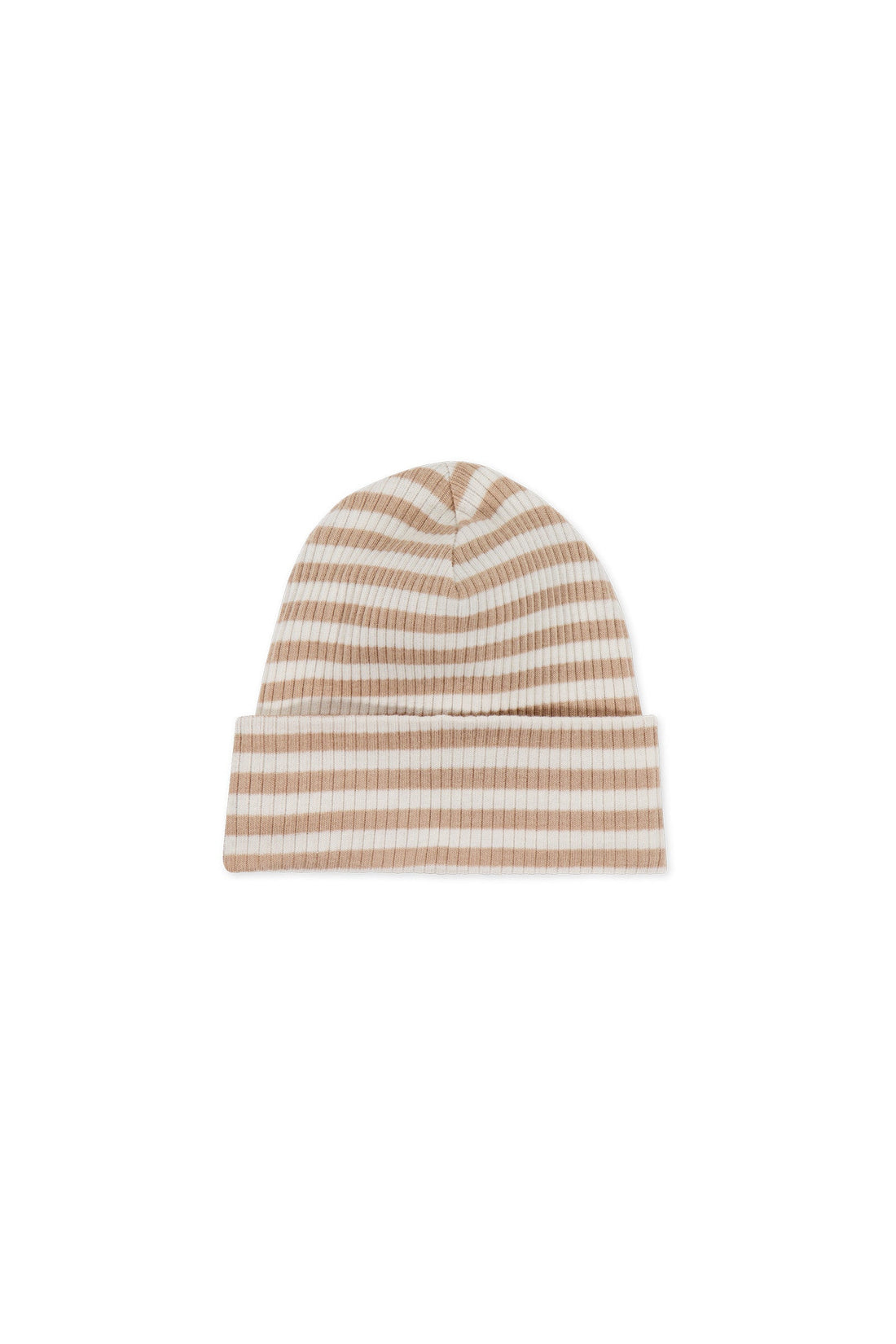 Organic Cotton Modal Lennon Beanie - Narrow Stripe Baker/Cloud Childrens Hat from Jamie Kay Australia