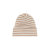 Organic Cotton Modal Lennon Beanie - Narrow Stripe Baker/Cloud Childrens Hat from Jamie Kay Australia