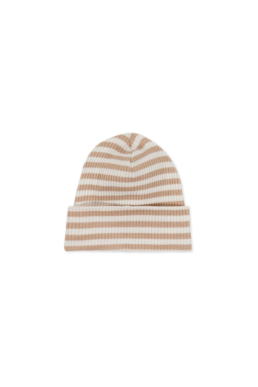 Organic Cotton Modal Lennon Beanie - Narrow Stripe Baker/Cloud Childrens Hat from Jamie Kay Australia