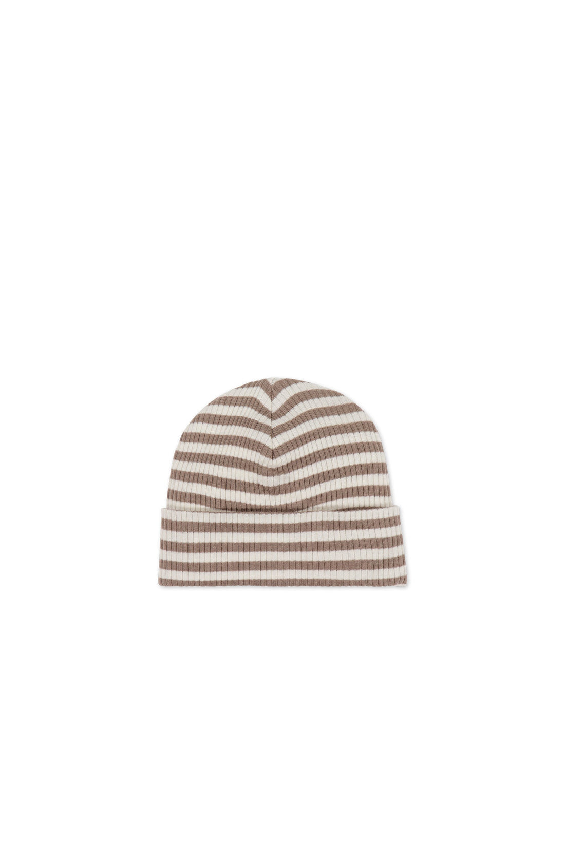 Organic Cotton Modal Lennon Beanie - Narrow Stripe Tweed/Cloud Childrens Hat from Jamie Kay Australia