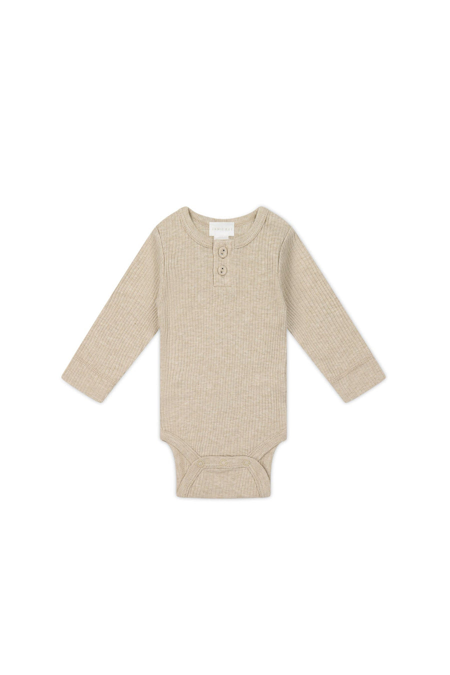 Organic Cotton Modal Long Sleeve Bodysuit - Biscuit Marle Childrens Bodysuit from Jamie Kay Australia