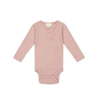 Organic Cotton Modal Long Sleeve Bodysuit - Peony Marle Childrens Bodysuit from Jamie Kay Australia