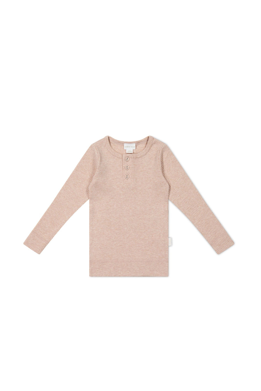 Organic Cotton Modal Long Sleeve Henley - Dusky Rose Marle Childrens Top from Jamie Kay Australia