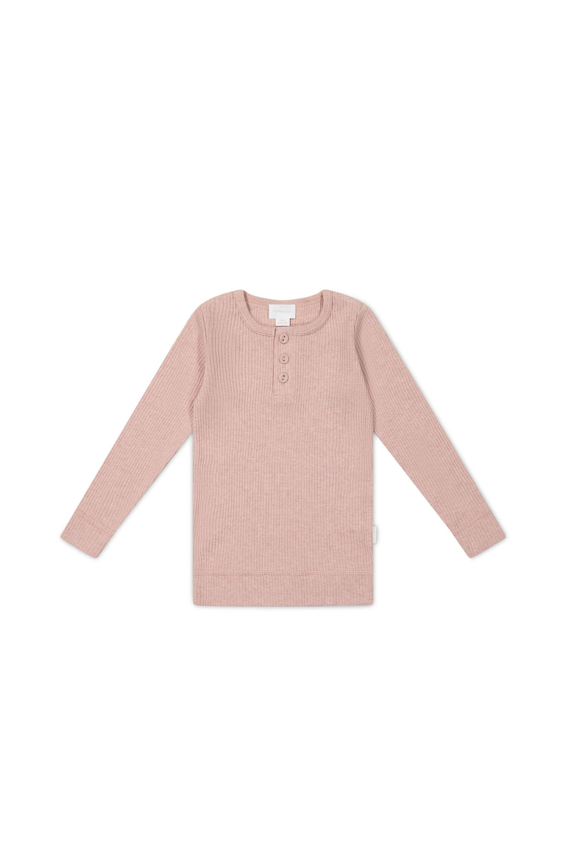 Organic Cotton Modal Long Sleeve Henley - Peony Marle Childrens Top from Jamie Kay Australia