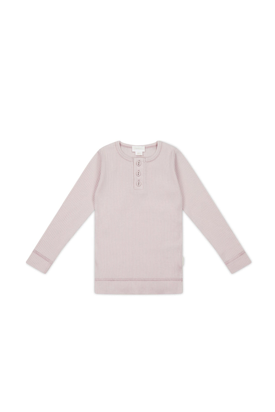 Organic Cotton Modal Long Sleeve Henley - Violet Tint Childrens Top from Jamie Kay Australia