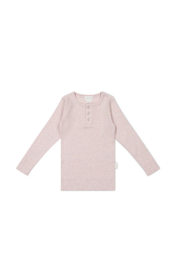 Organic Cotton Modal Long Sleeve Henley - Violet Marle Childrens Top from Jamie Kay Australia