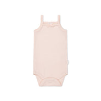 Organic Cotton Modal Singlet Bodysuit - Dainty Pink Childrens Bodysuit from Jamie Kay Australia