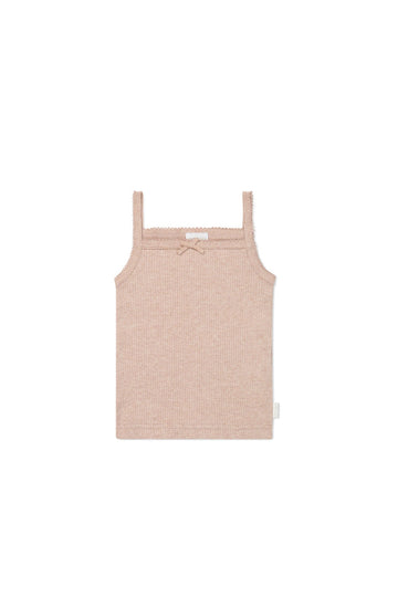 Organic Cotton Modal Singlet - Dusky Rose Marle Childrens Singlet from Jamie Kay Australia