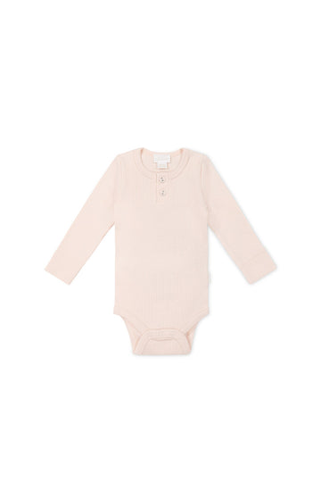 Organic Cotton Modal Long Sleeve Bodysuit - Dainty Pink Childrens Bodysuit from Jamie Kay Australia