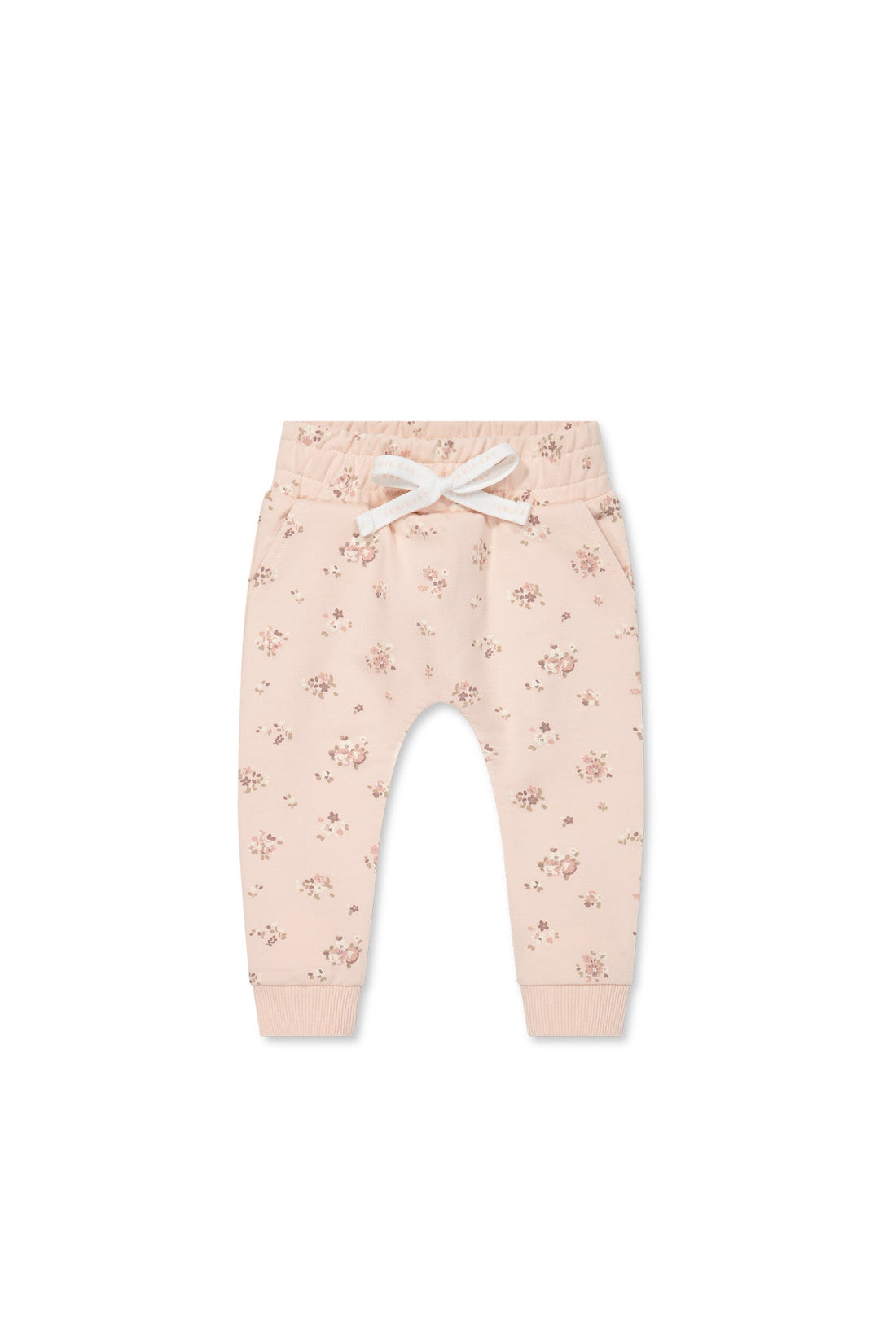 Organic Cotton Morgan Track Pant - Petite Fleur Soft Peony Childrens Pant from Jamie Kay Australia