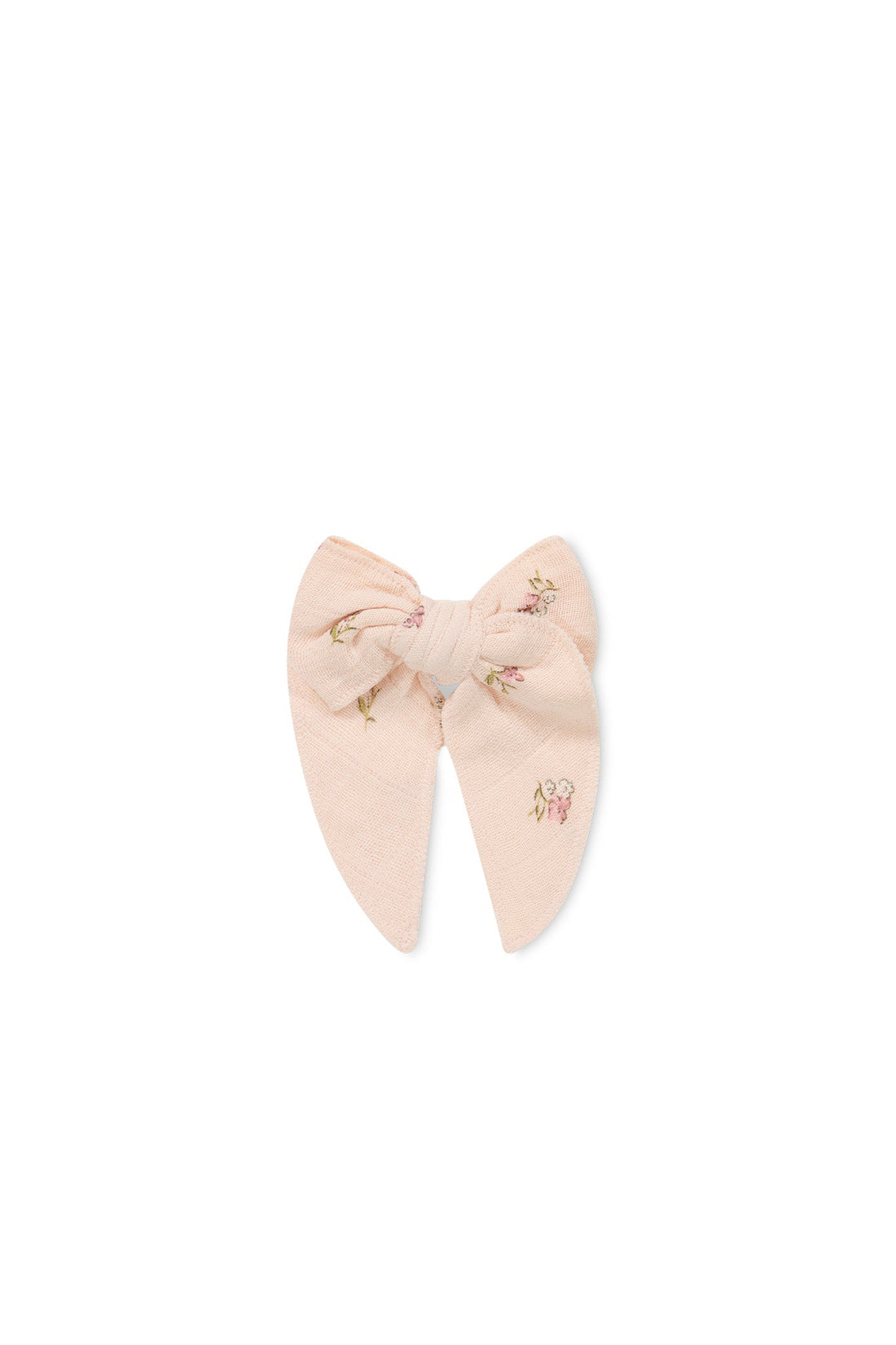 Organic Cotton Muslin Bow - Meredith Morganite Childrens Hair Bow from Jamie Kay Australia