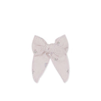 Organic Cotton Muslin Bow - Meredith Violet Childrens Hair Bow from Jamie Kay Australia