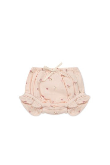 Organic Cotton Muslin Frill Bloomer - Meredith Morganite Childrens Bloomer from Jamie Kay Australia