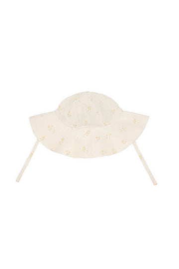 Organic Cotton Muslin Noelle Hat - Pauline Chamomile Childrens from Jamie Kay Australia