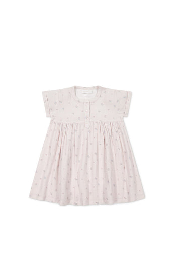 Organic Cotton Muslin Short Sleeve Dress - Meredith Violet Childrens Dress from Jamie Kay Australia