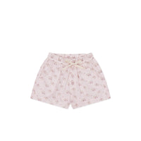 Organic Cotton Neve Short - Rose Floral Pink Childrens Short from Jamie Kay Australia