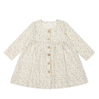 Organic Cotton Poppy Dress - Dainty Egret Blues Childrens Dress from Jamie Kay Australia