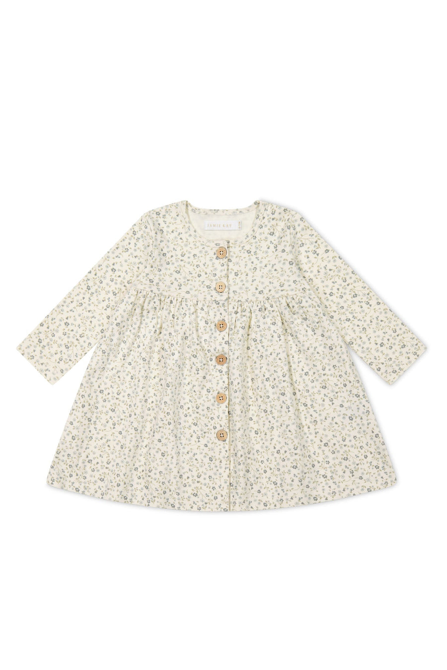 Organic Cotton Poppy Dress - Dainty Egret Blues Childrens Dress from Jamie Kay Australia