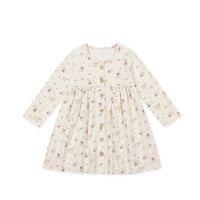 Organic Cotton Poppy Dress - Sweet William Floral Natural Childrens Dress from Jamie Kay Australia