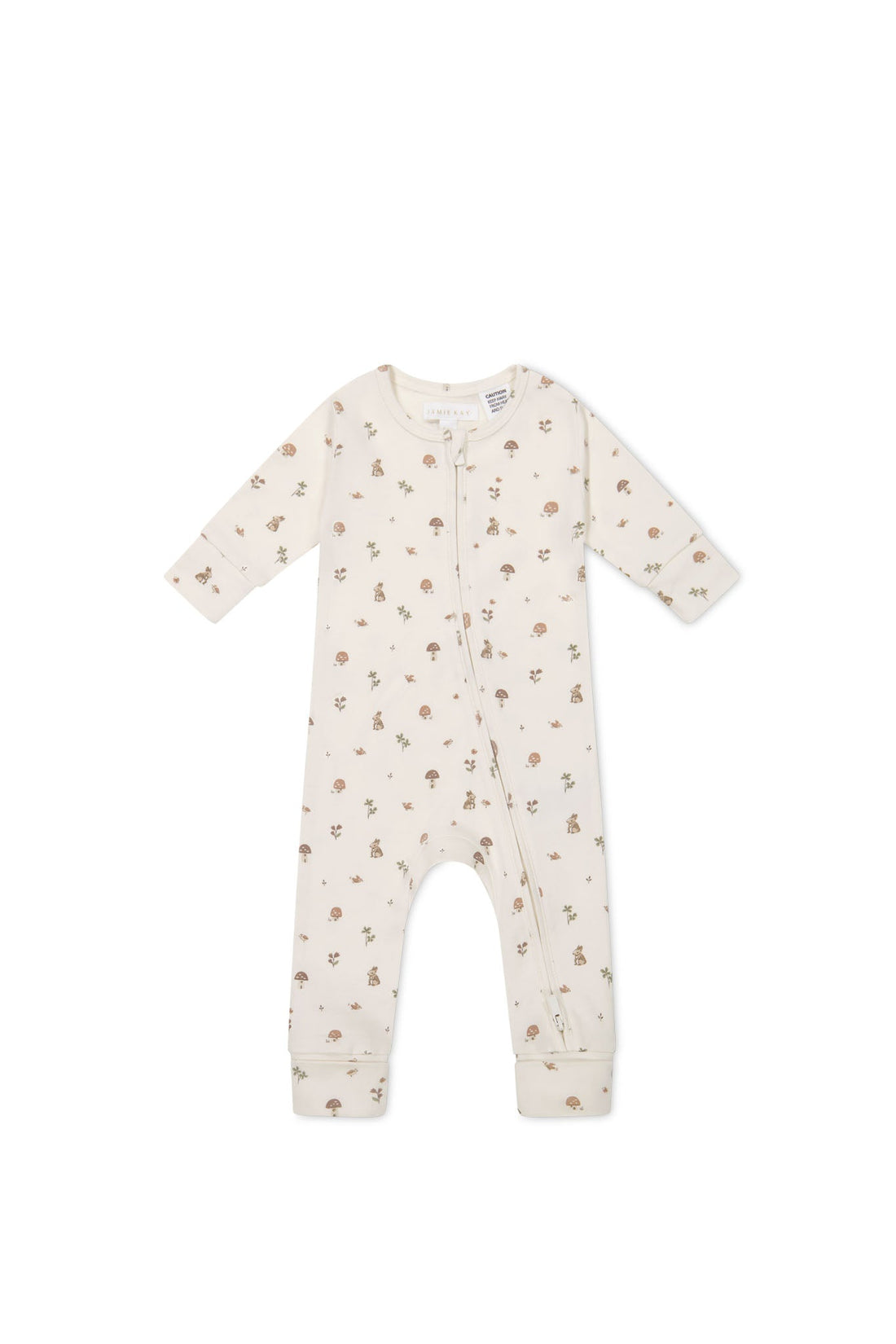 Organic Cotton Reese Zip Onepiece - Foraging Friends Childrens Onepiece from Jamie Kay Australia