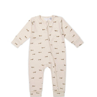 Organic Cotton Reese Zip Onepiece - Cosy Basil Cloud Childrens Onepiece from Jamie Kay Australia