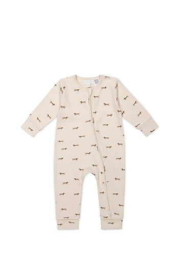 Organic Cotton Reese Zip Onepiece - Cosy Basil Cloud Childrens Onepiece from Jamie Kay Australia