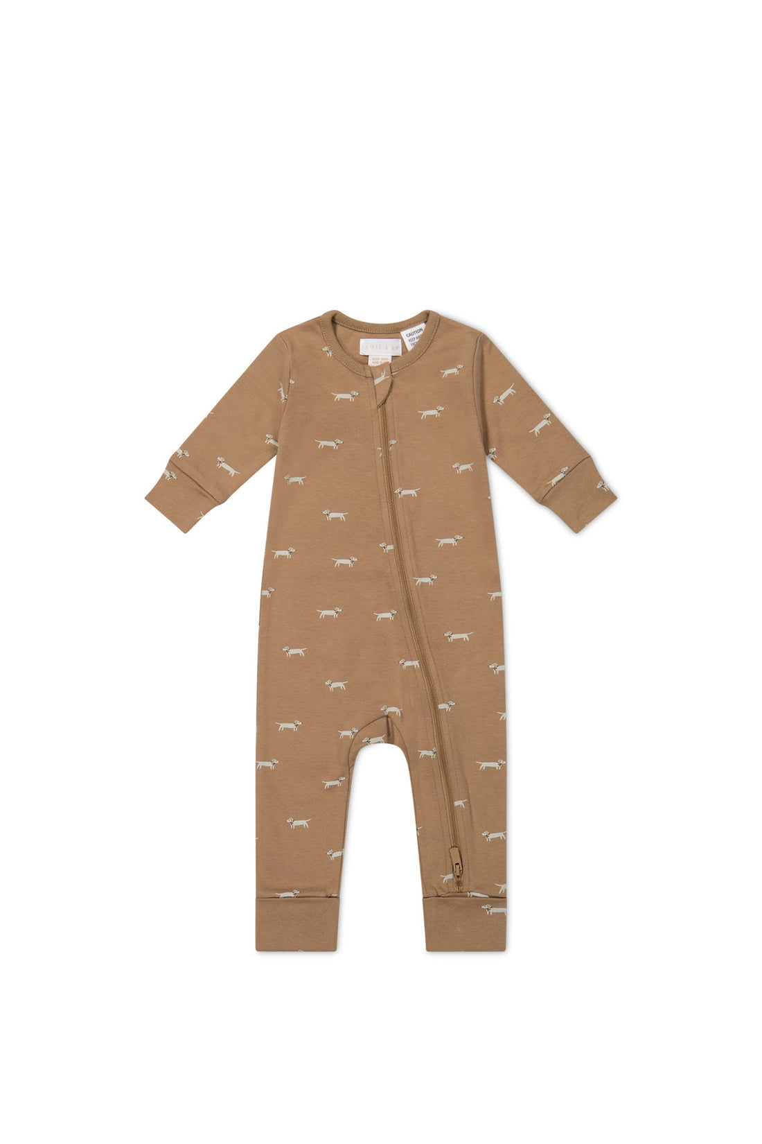 Organic Cotton Reese Zip Onepiece - Cosy Basil Spiced Childrens Onepiece from Jamie Kay Australia