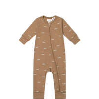 Organic Cotton Reese Zip Onepiece - Cosy Basil Spiced Childrens Onepiece from Jamie Kay Australia