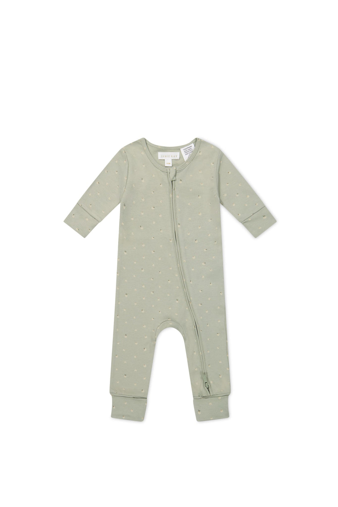 Organic Cotton Reese Zip Onepiece - Fresh Apples Abbey Stone Childrens Onepiece from Jamie Kay Australia