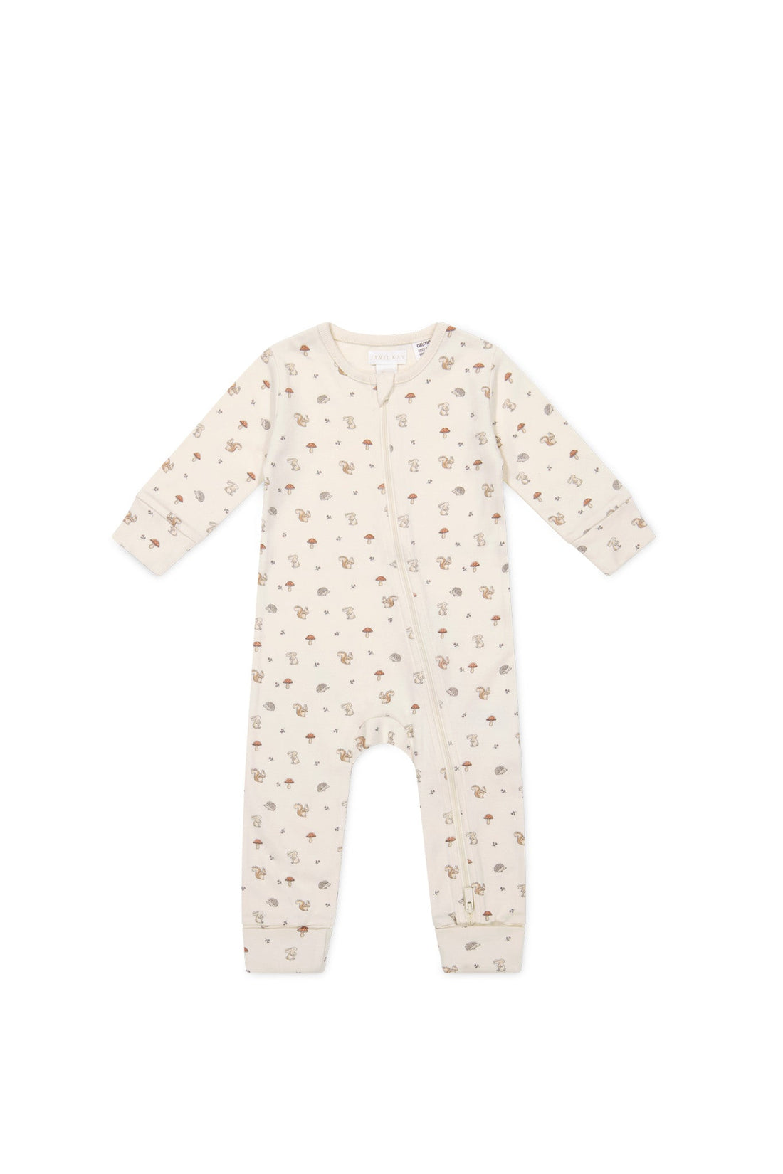 Organic Cotton Reese Zip Onepiece - Woodland Friends Childrens Onepiece from Jamie Kay Australia