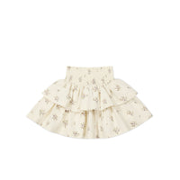 Organic Cotton Ruby Skirt - Goldie Bouquet Egret Childrens Skirt from Jamie Kay Australia