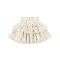 Organic Cotton Ruby Skirt - Sweet William Floral Natural Childrens Skirt from Jamie Kay Australia