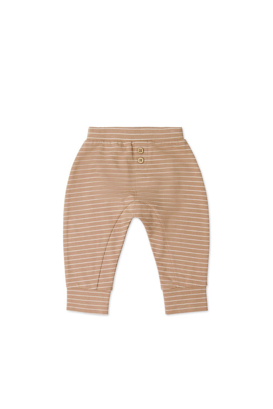 Organic Cotton Shaun Pant - Daily Stripe Pale Terracotta/Buff Childrens Pant from Jamie Kay Australia