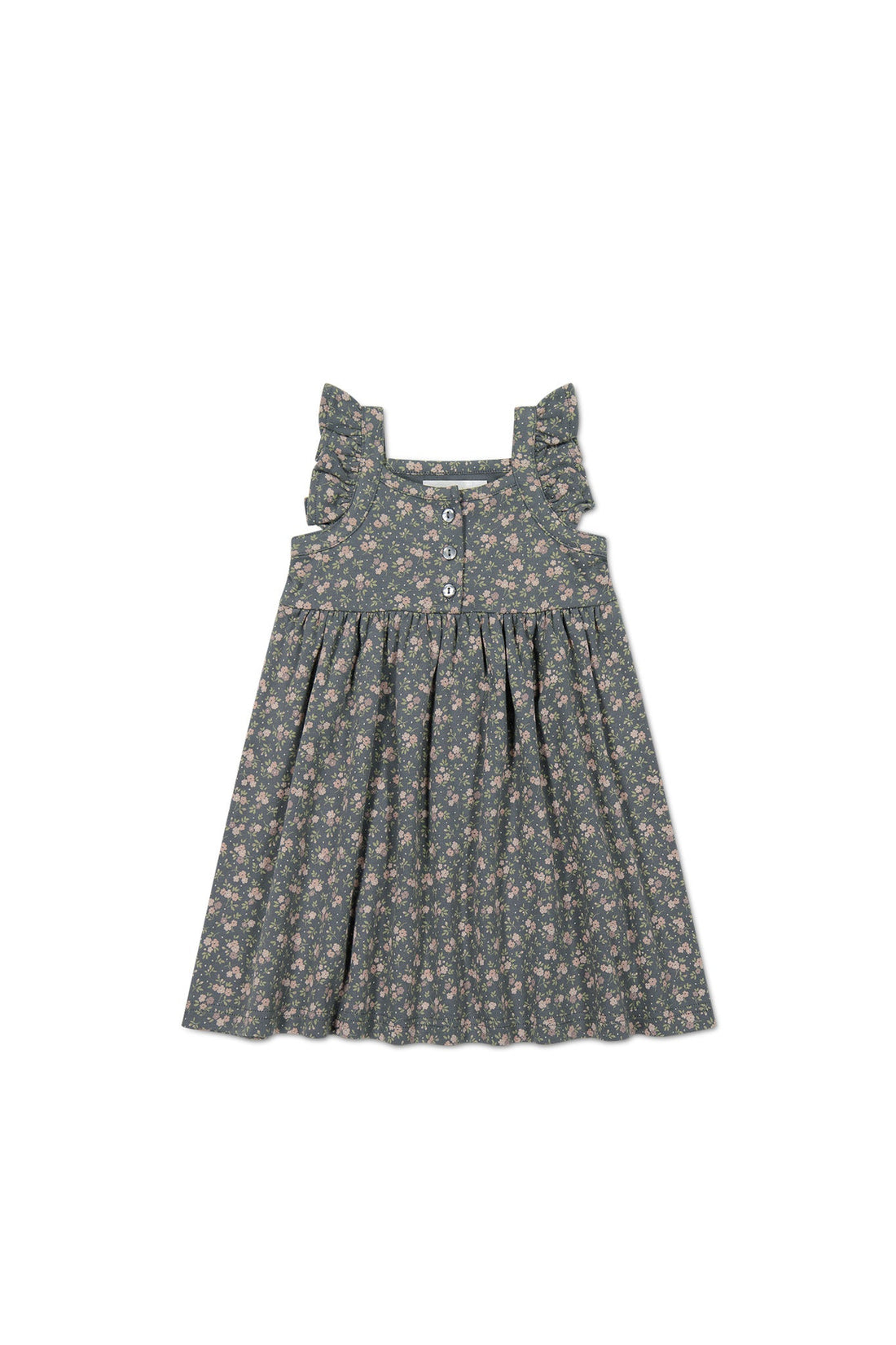 Organic Cotton Sienna Dress - Rosalie Floral Lava Childrens Dress from Jamie Kay Australia