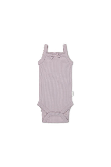 Organic Cotton Modal Singlet Bodysuit - Heather Haze Childrens Bodysuit from Jamie Kay Australia