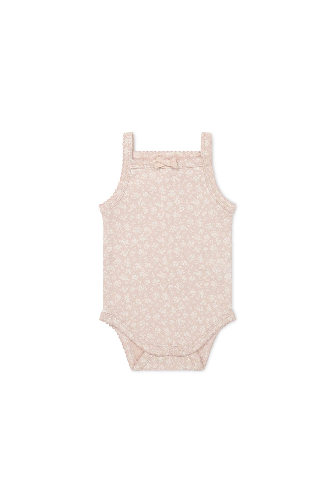 Organic Cotton Bridget Singlet Bodysuit - Rosalie Field Rose Childrens Bodysuit from Jamie Kay Australia