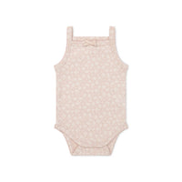 Organic Cotton Bridget Singlet Bodysuit - Rosalie Field Rose Childrens Bodysuit from Jamie Kay Australia