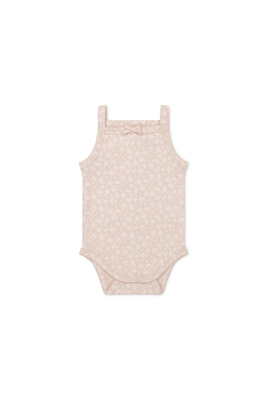 Organic Cotton Bridget Singlet Bodysuit - Rosalie Field Rose Childrens Bodysuit from Jamie Kay Australia