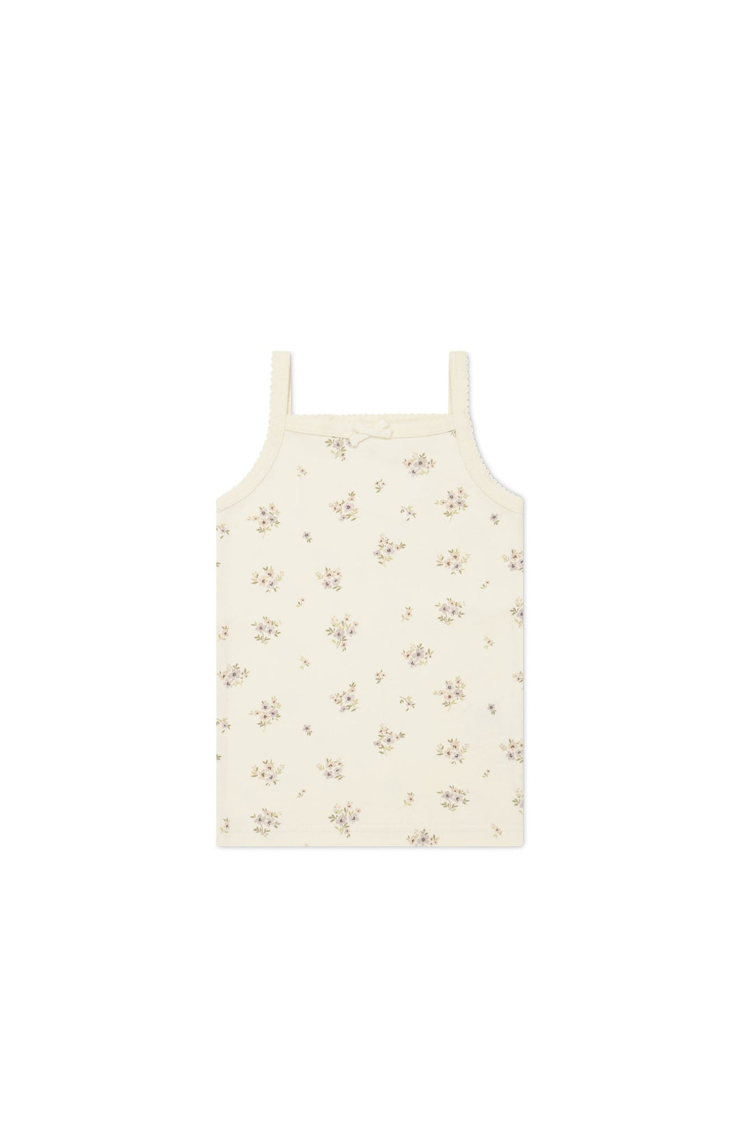 Organic Cotton Singlet - Goldie Bouquet Egret Childrens Singlet from Jamie Kay Australia