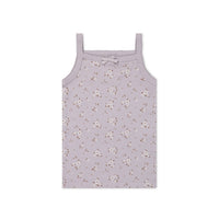 Organic Cotton Singlet - Lulu Bloom Iris Childrens Singlet from Jamie Kay Australia