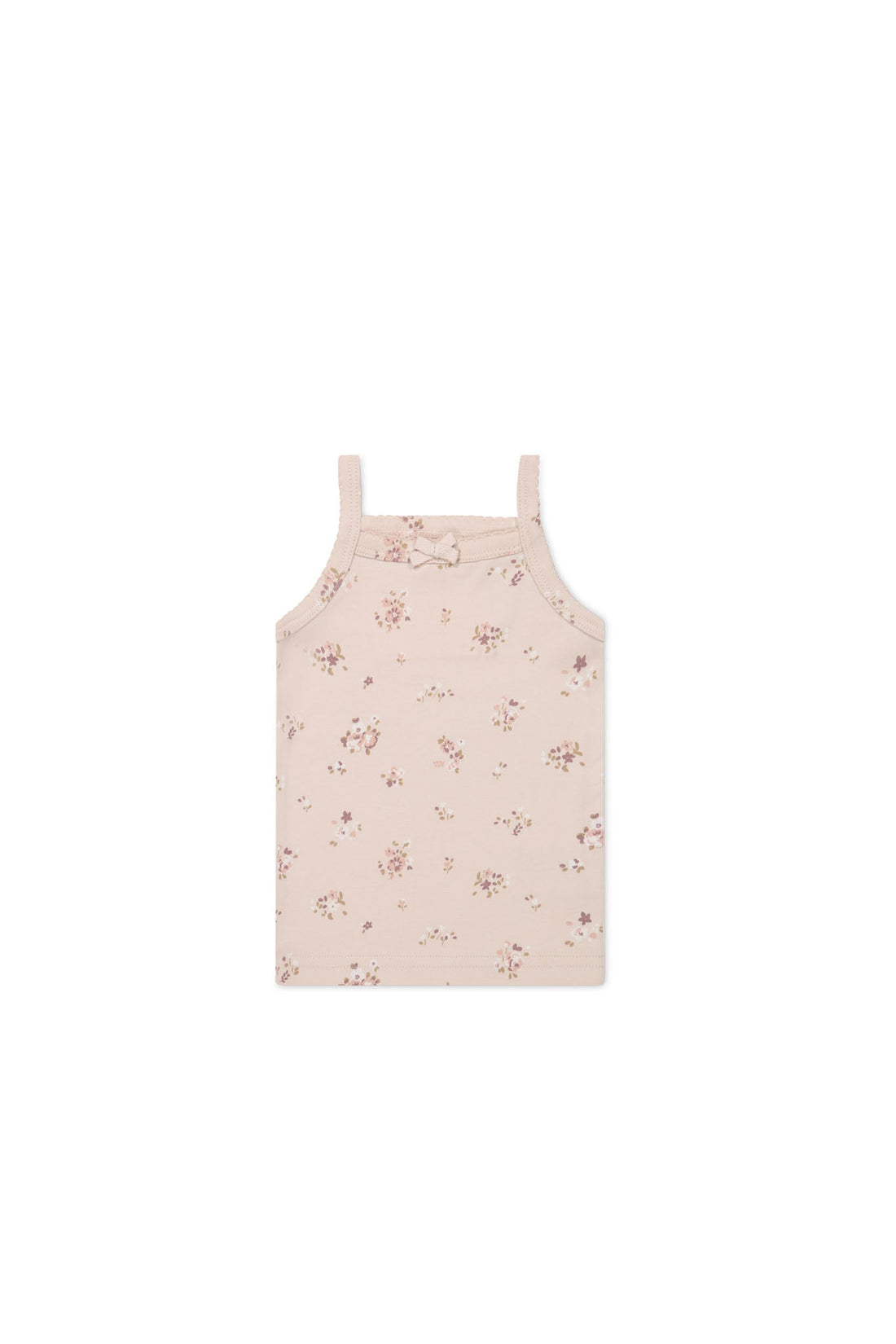 Organic Cotton Singlet - Petite Fleur Soft Peony Childrens Singlet from Jamie Kay Australia