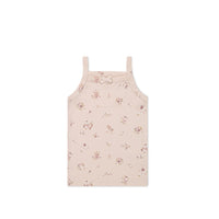 Organic Cotton Singlet - Petite Fleur Soft Peony Childrens Singlet from Jamie Kay Australia